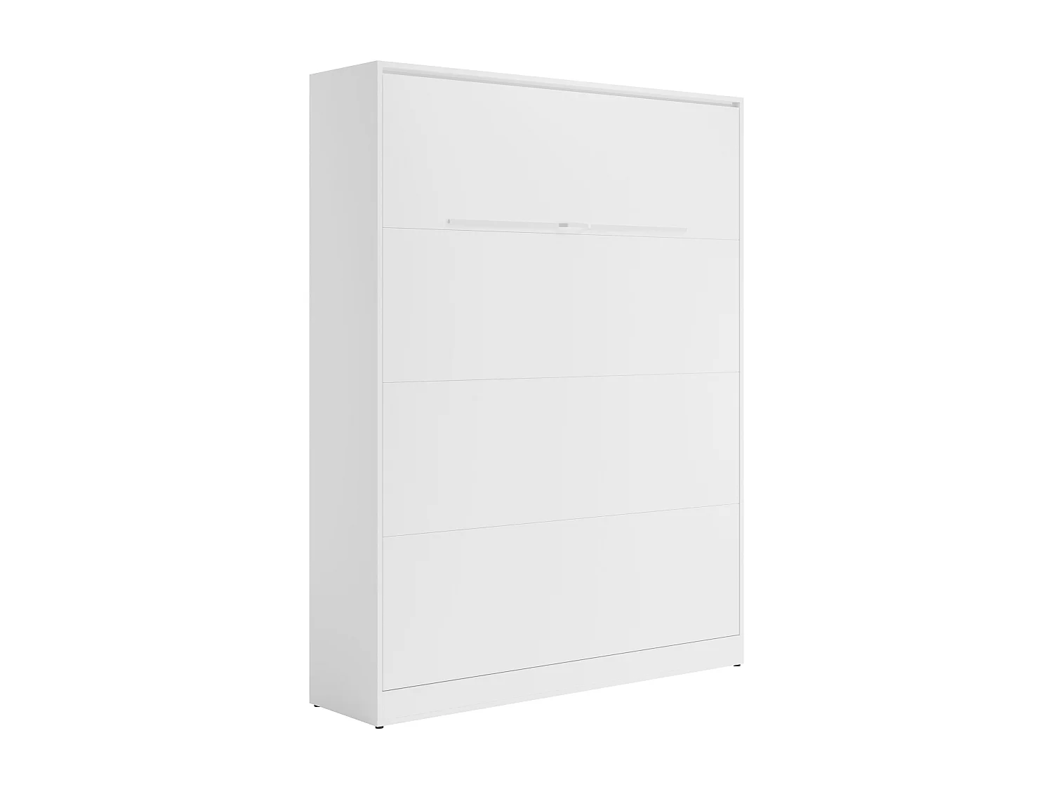 Lit escamotable 160 x 200 cm - Ouverture verticale manuelle - Avec LEDs - Blanc + Matelas - RAPILI