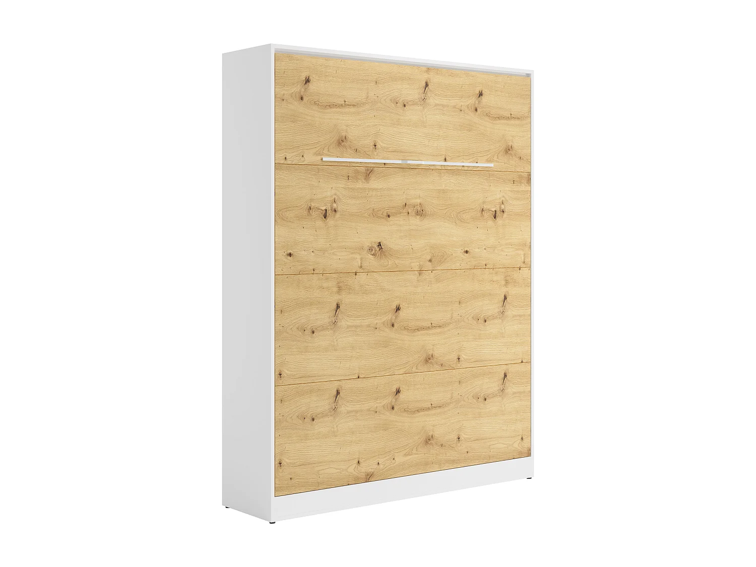 Letto estraibile 160 x 200 cm Apertura verticale manuale Con LED Bianco e Naturale + Materasso - RAPILI