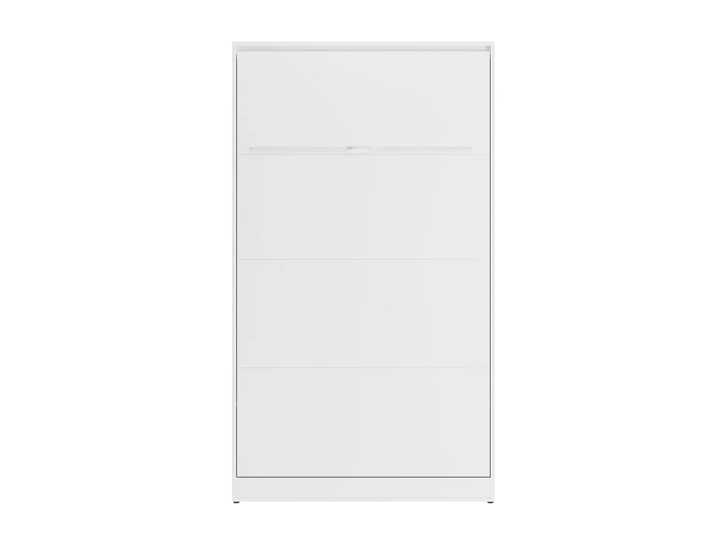 Lit escamotable 120 x 200 cm - Ouverture verticale manuelle - Avec LEDs - Blanc + Matelas - RAPILI