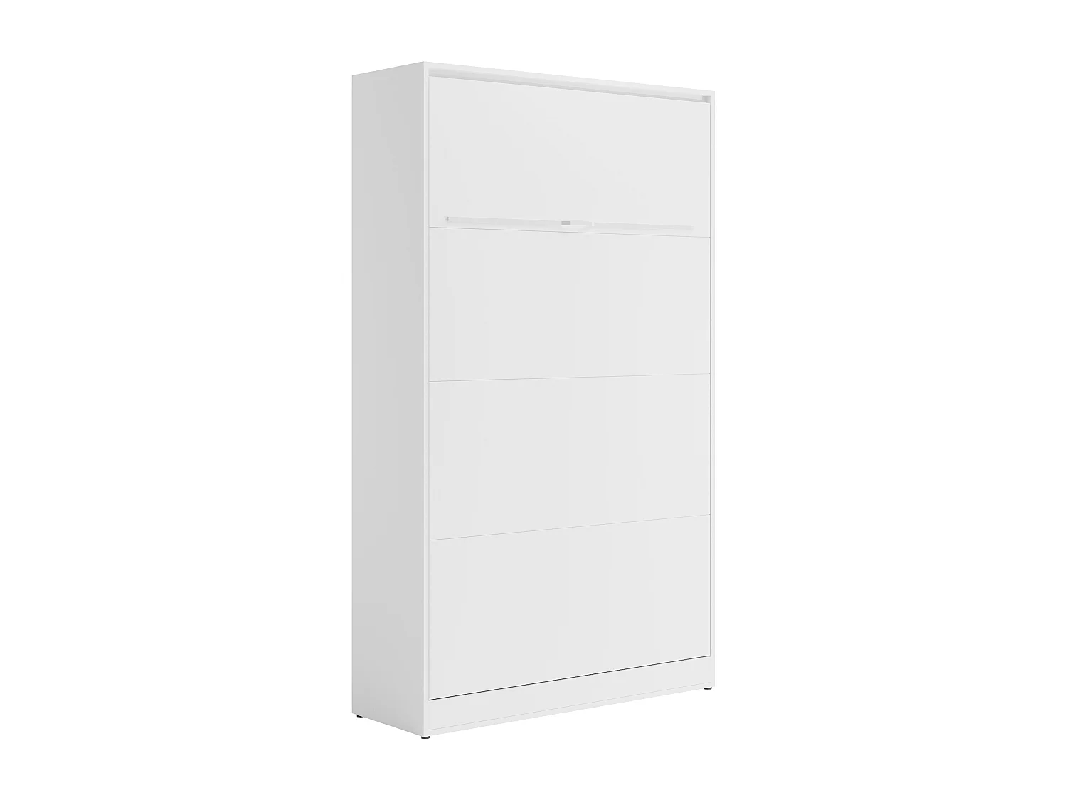 Lit escamotable 120 x 200 cm - Ouverture verticale manuelle - Avec LEDs - Blanc + Matelas - RAPILI