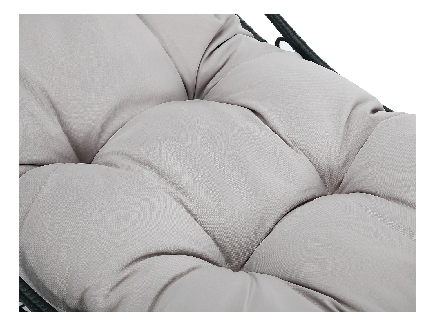 Hangfauteuil van gevlochten hars - Zwart grijs kussen - LUVA van MYLIA