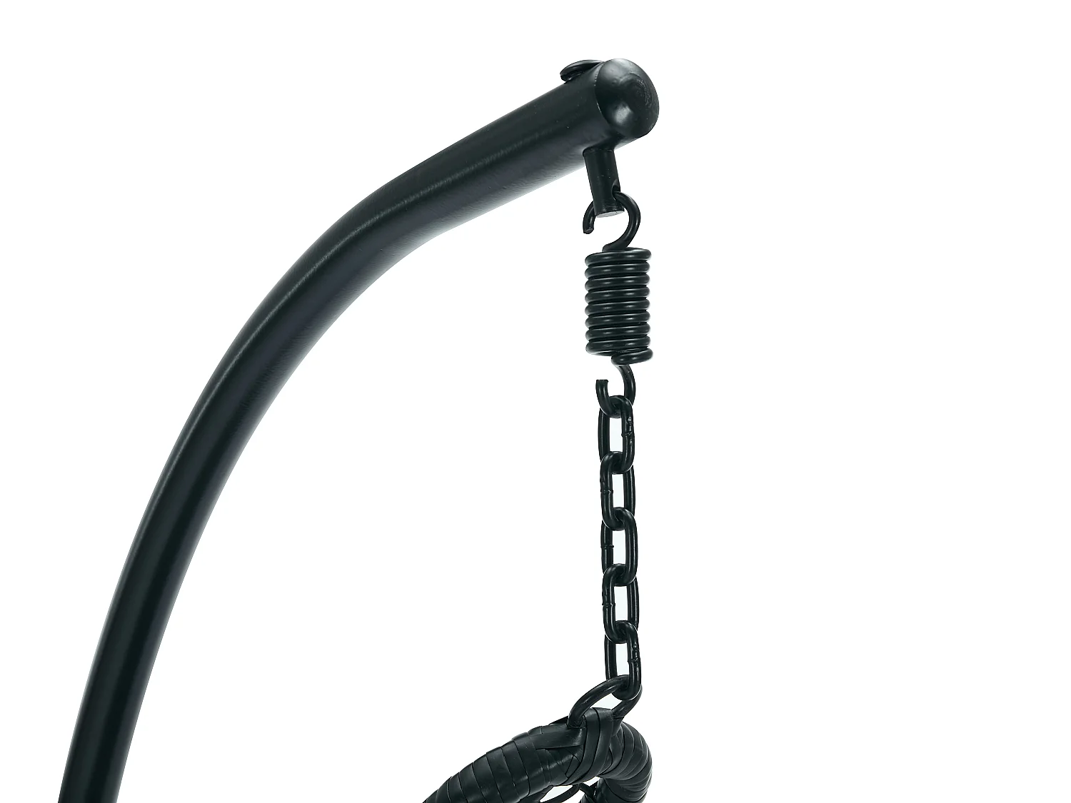 Hängesessel - Polyrattan - Schwarz mit grauen Kissen - LUVA von MYLIA