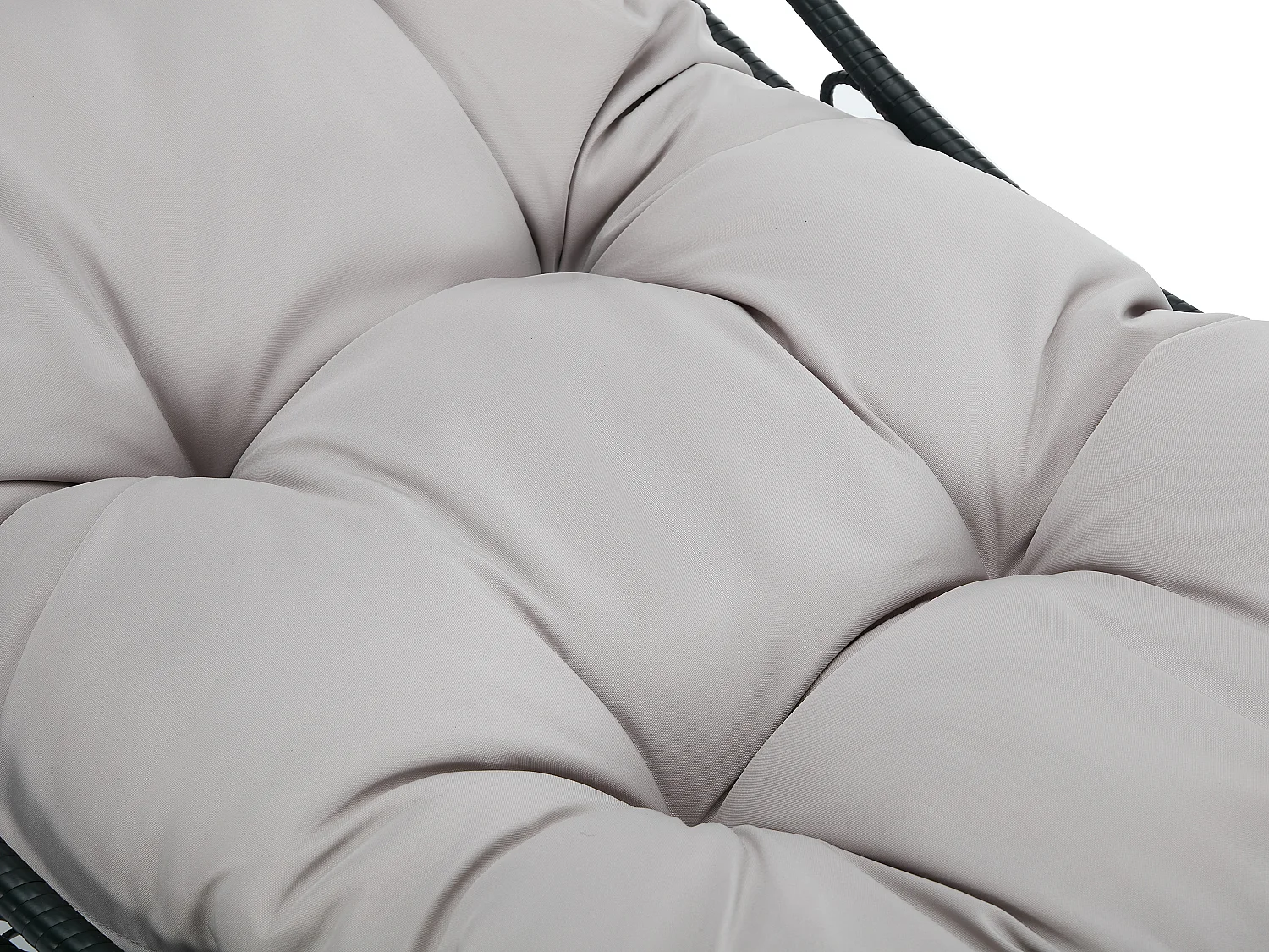 Hängesessel - Polyrattan - Schwarz mit grauen Kissen - LUVA von MYLIA