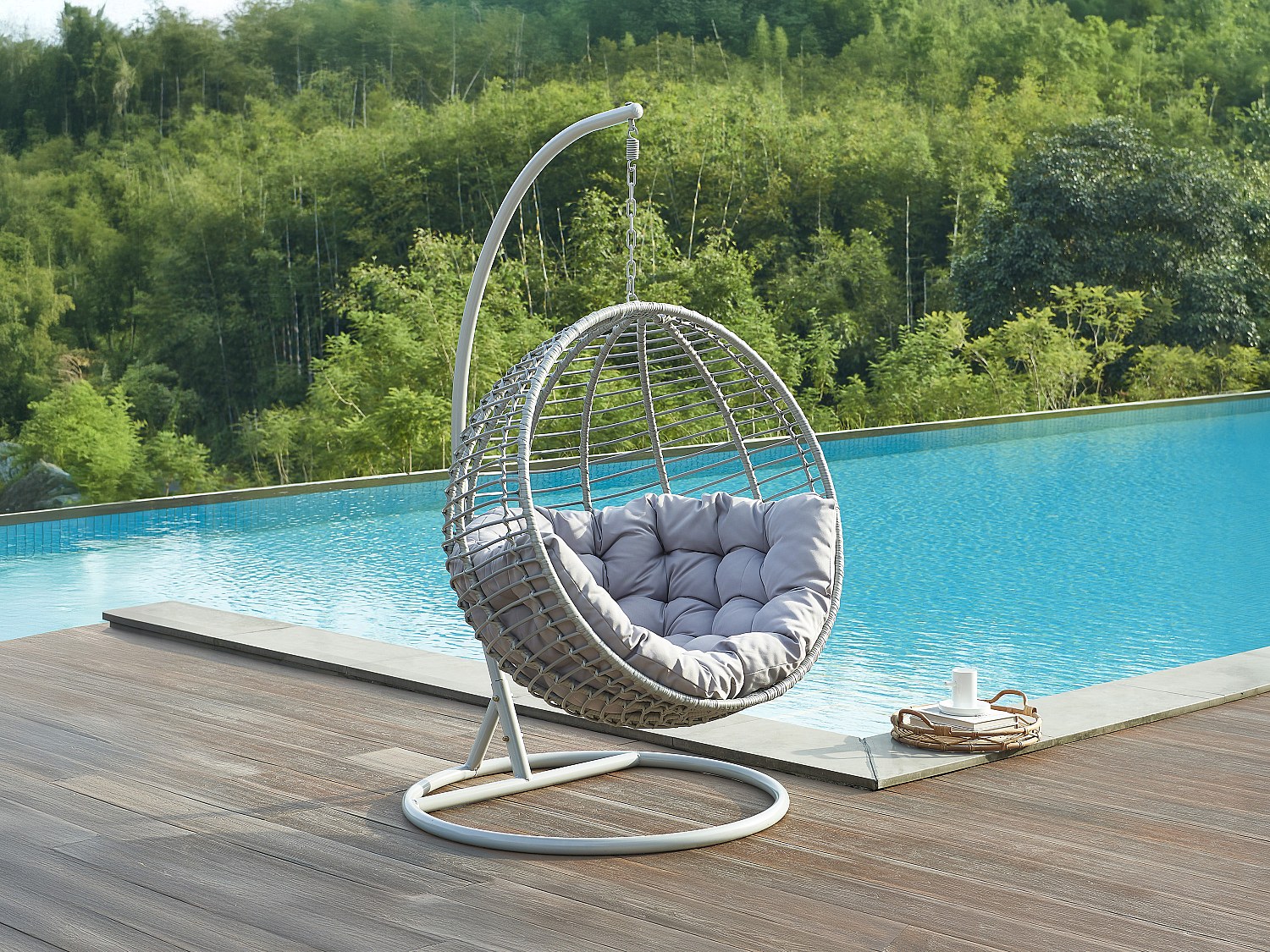 Vente-unique Hängesessel - Polyrattan - Grau - Bontoc Von Mylia