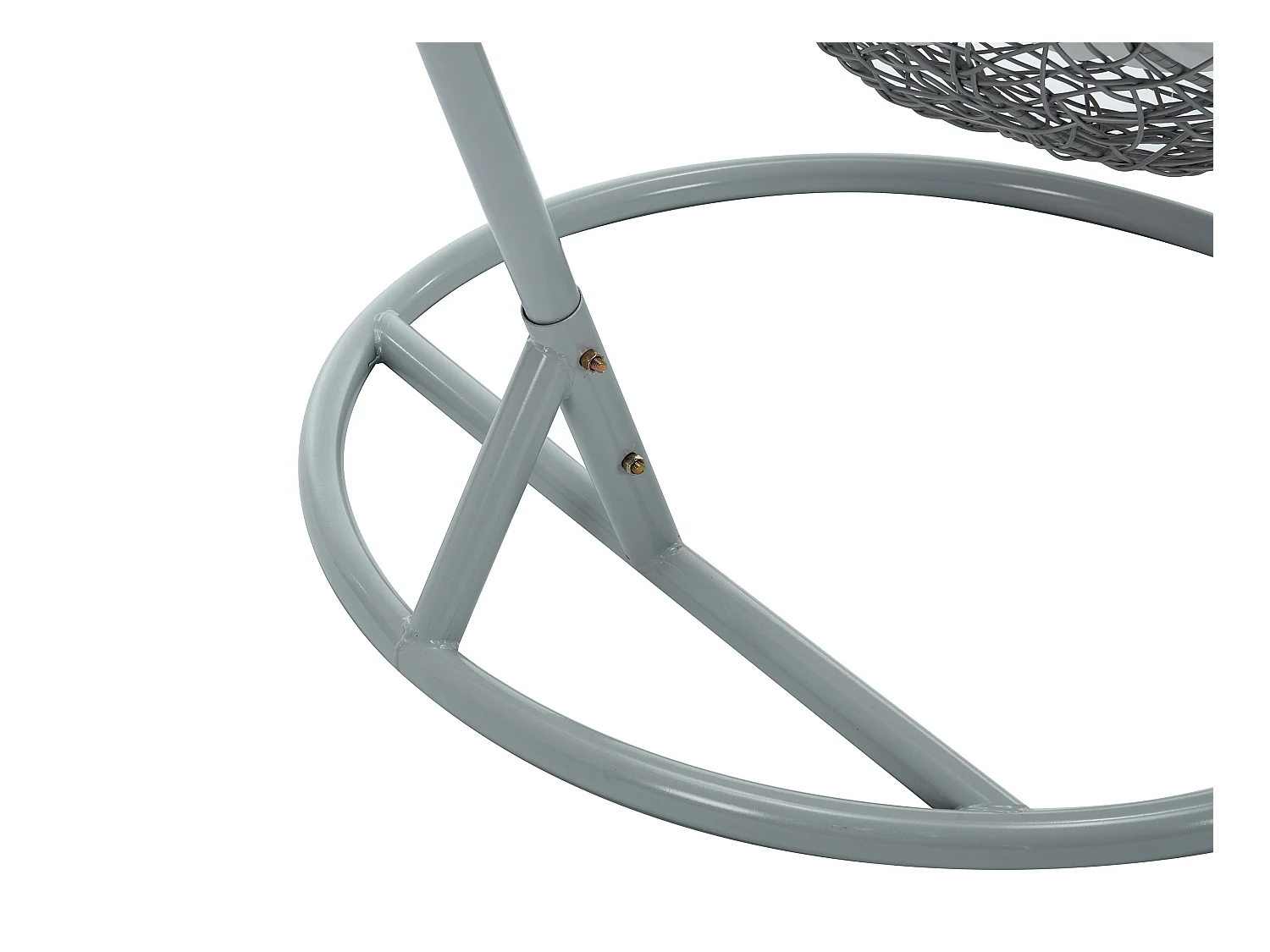 Poltrona sospesa in resina intrecciata Grigio chiaro con cuscini bianchi - OROSI di MYLIA