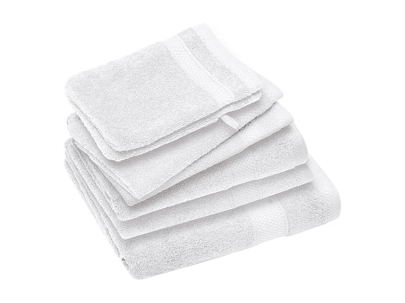 Parure de bain coton 550 g/m2 collection NAÏA par lot de 7 Blanc