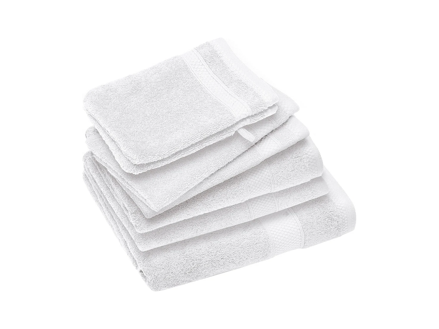 Parure de bain coton 550 g/m2 collection NAÏA par lot de 7 Blanc