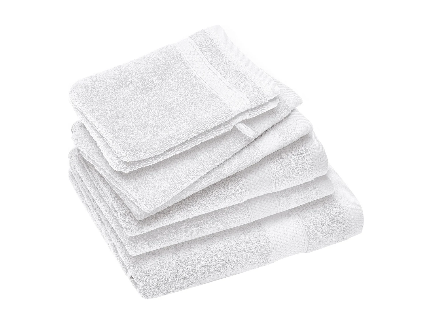 Parure de bain coton 550 g/m2 collection NAÏA par lot de 7 Blanc