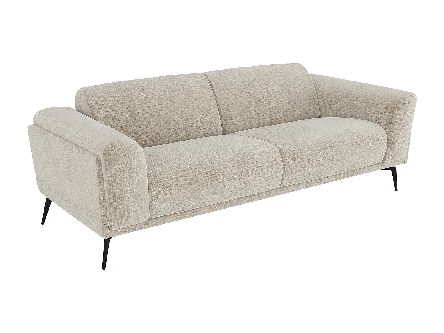 Canapé 3 places velours à motifs beige 220cm SWANN