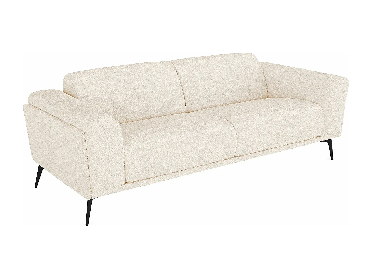 Canapé 3 places bouclette crème 220cm SWANN