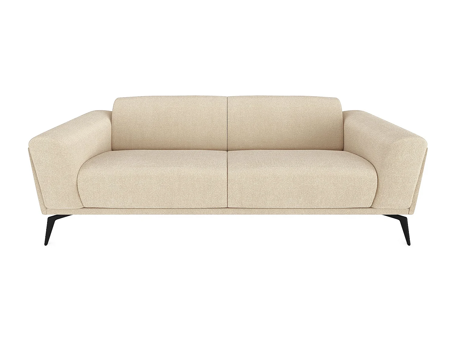 Canapé 3 places tissu tramé beige 220cm SWANN