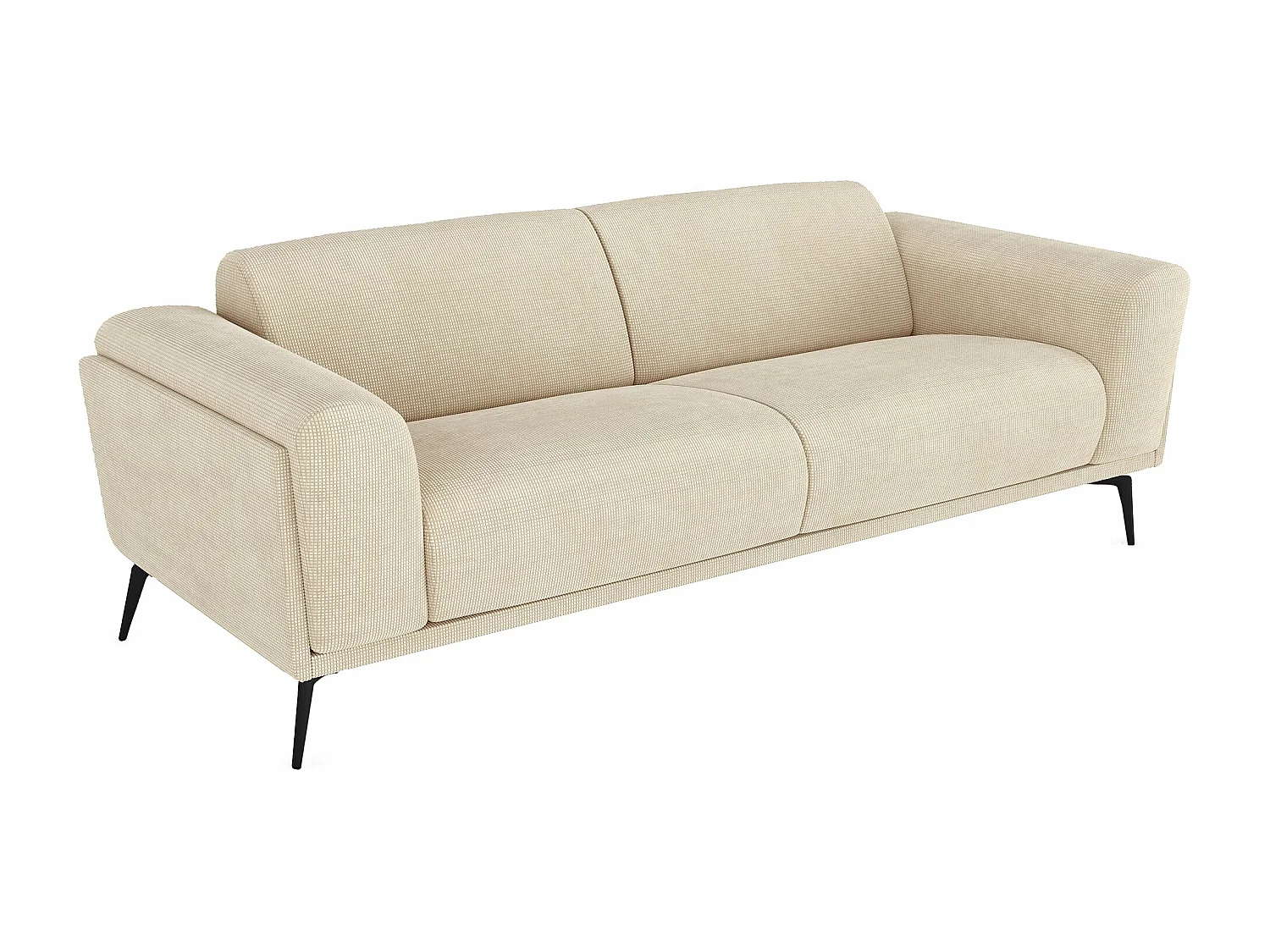 Canapé 3 places tissu tramé beige 220cm SWANN