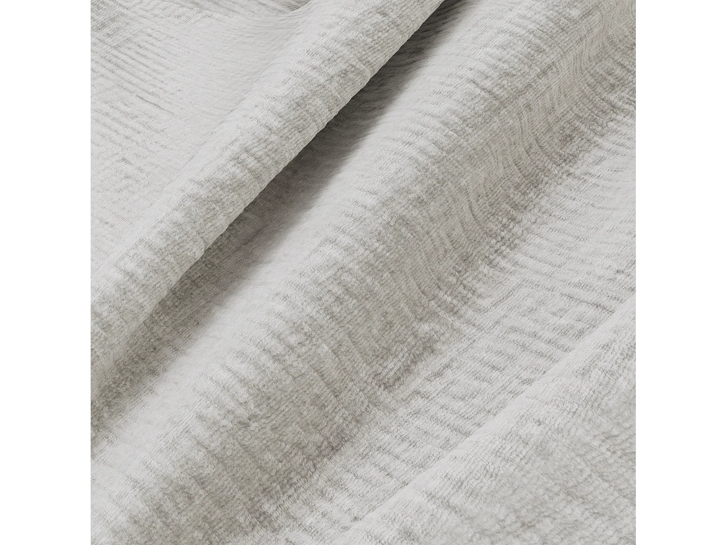 Canapé panoramique 7 places symétrique tissu velours à motifs crème  MYRA