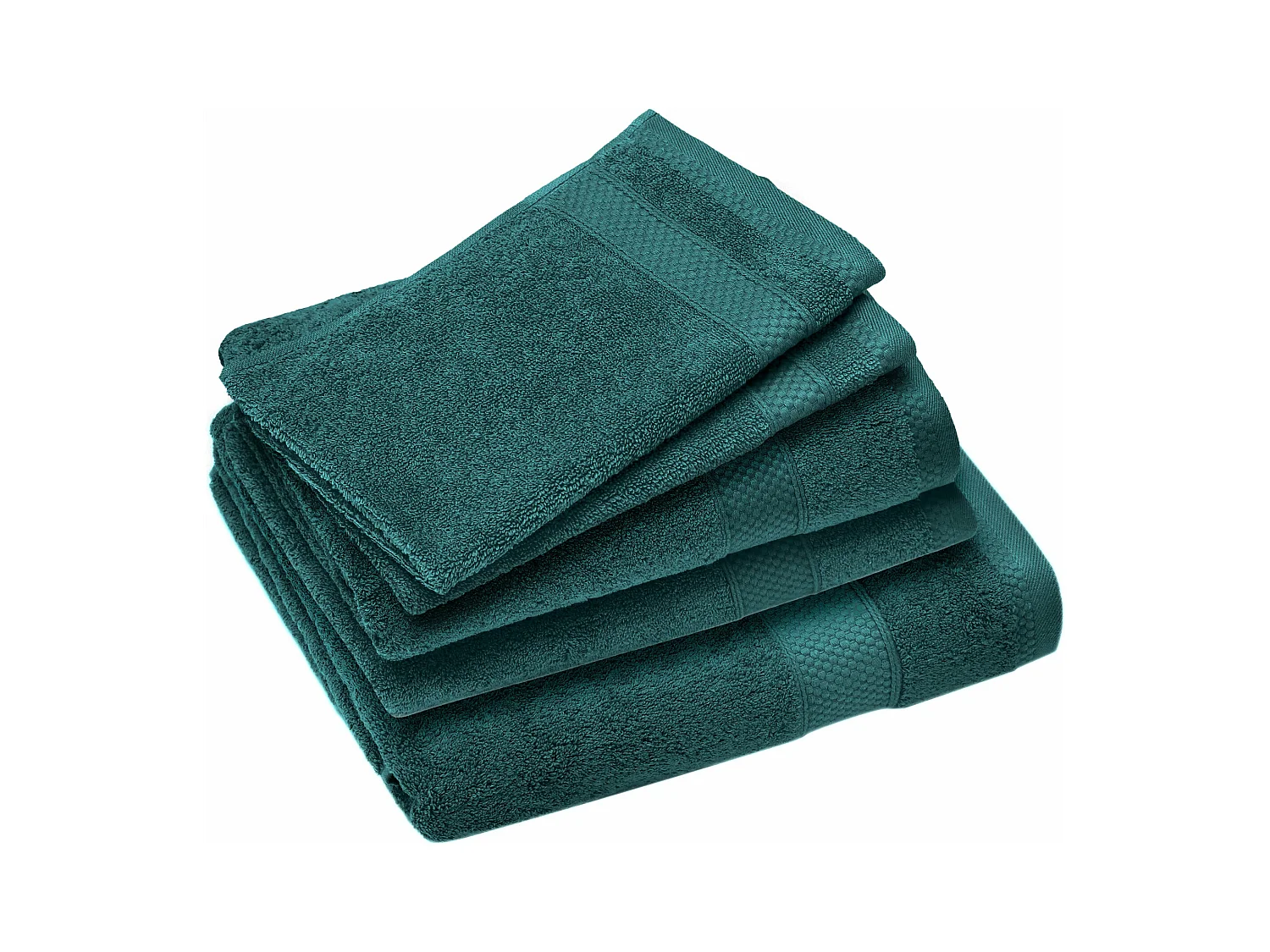Parure de bain coton 550 g/m2 NAÏA par lot de 5 bleu Paon