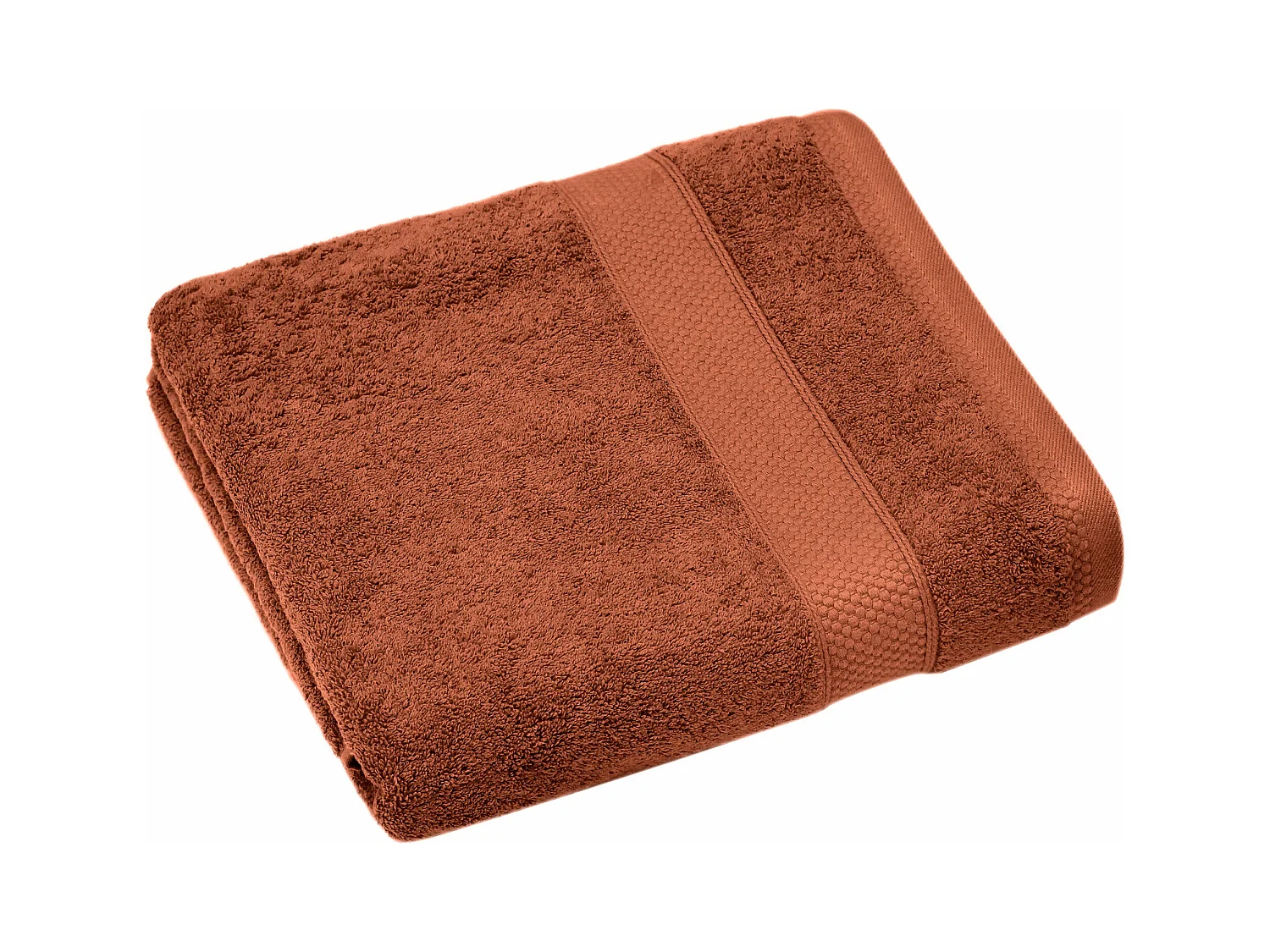 Drap de bain coton 550 g/m2 95x140 cm NAÏA orange Argile