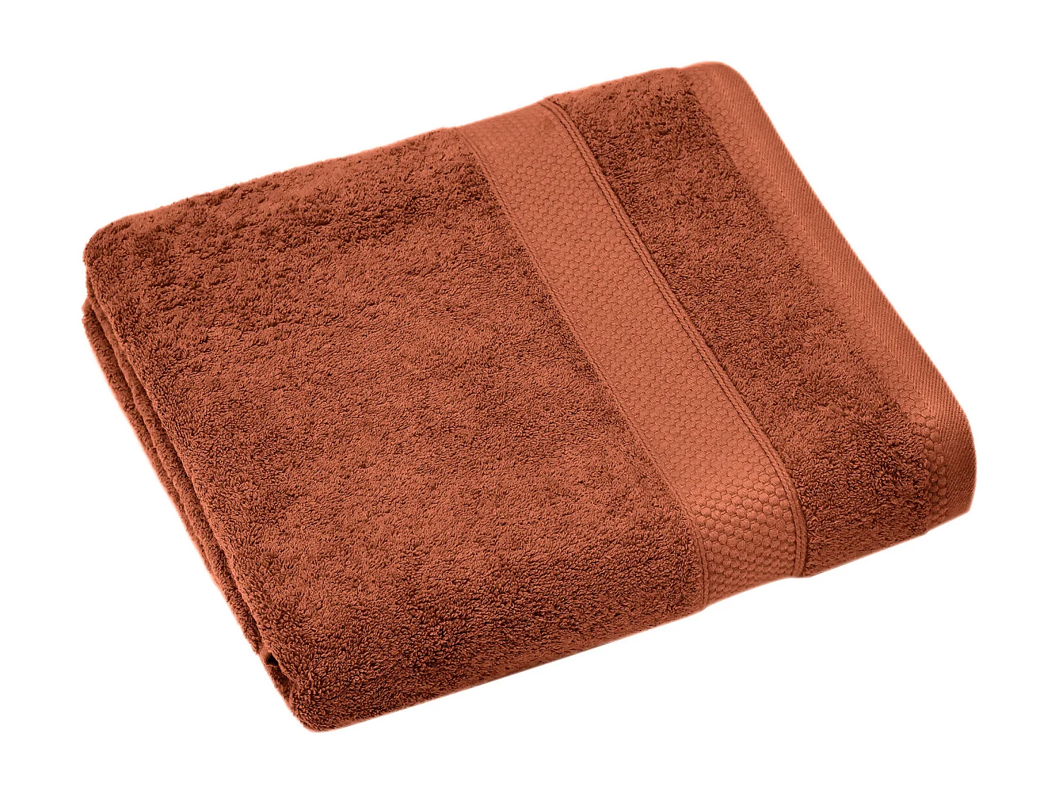 Drap de bain coton 550 g/m2 95x140 cm NAÏA orange Argile