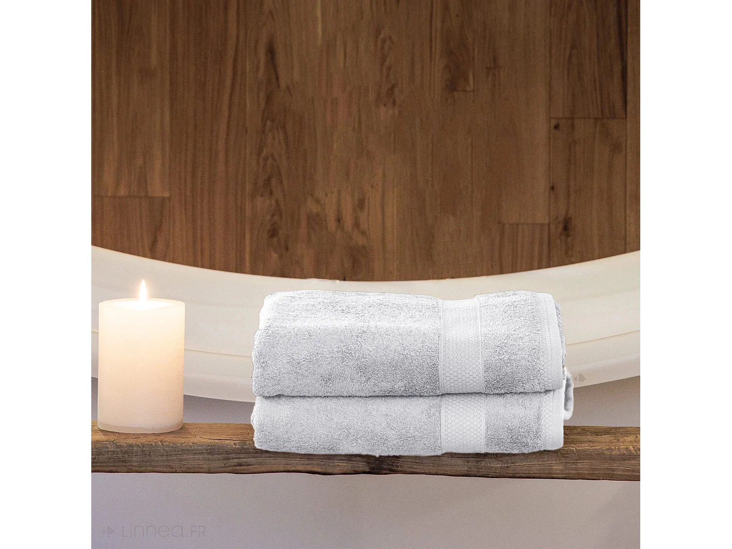 Drap de bain coton 550 g/m2 95x140 cm collection NAÏA Blanc