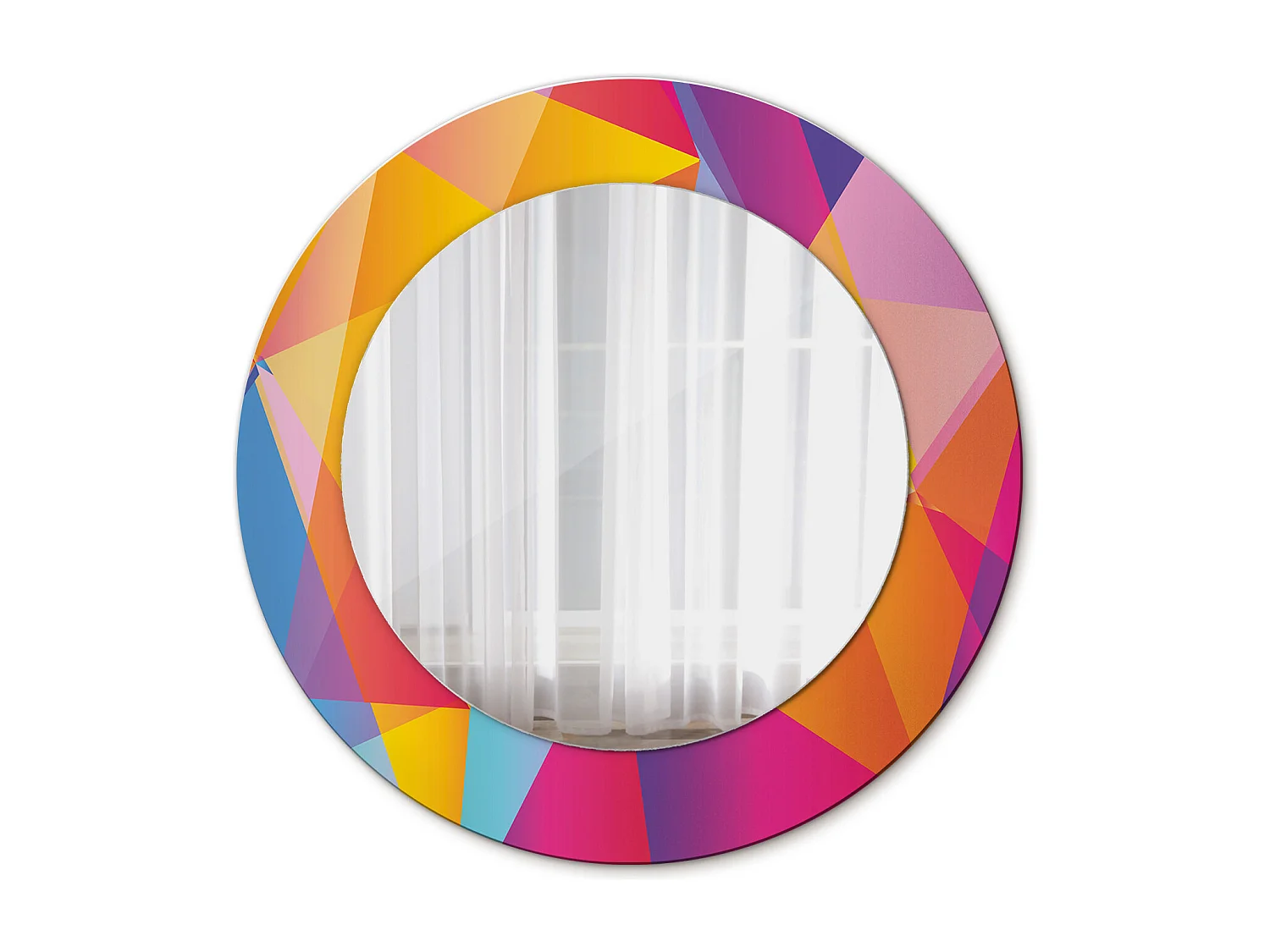 Ronde decoratieve spiegel - Geometrische compositie - 50 cm