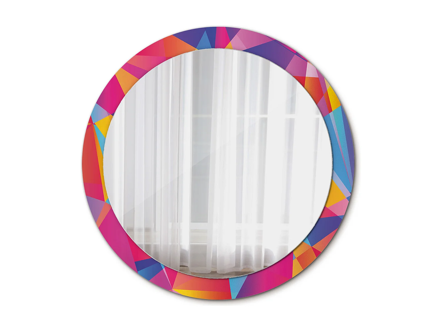 Miroir rond décoratif - Composition géométrique - 90 cm