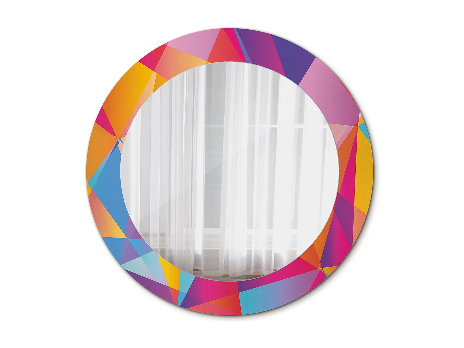 Ronde decoratieve spiegel - Geometrische compositie - 60 cm