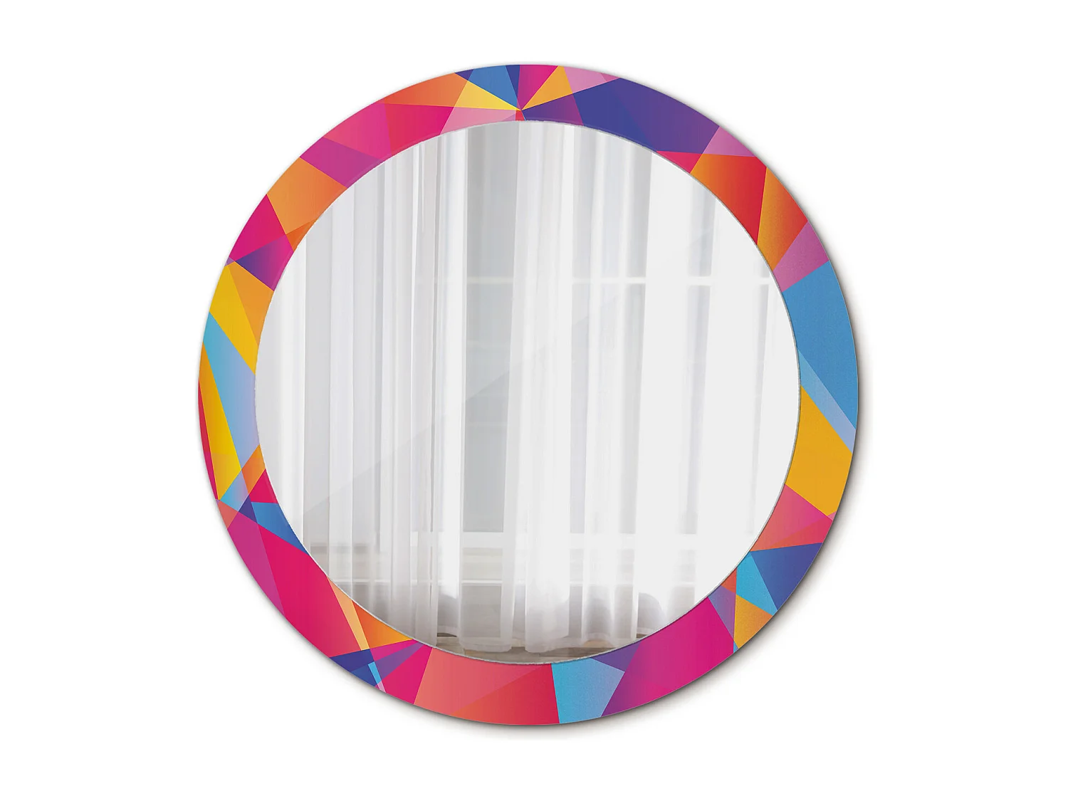 Ronde decoratieve spiegel - Geometrische compositie - 80 cm