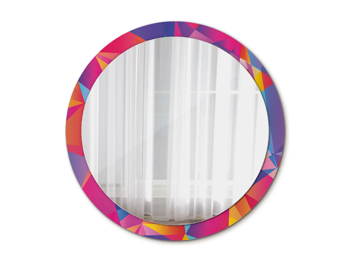 Ronde decoratieve spiegel - Geometrische compositie - 100 cm