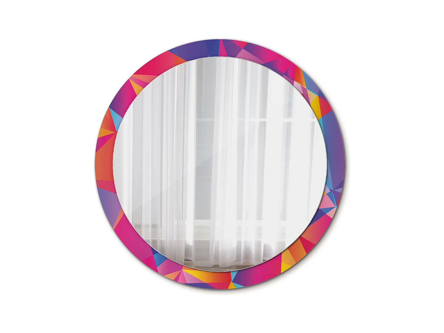 Miroir rond décoratif - Composition géométrique - 100 cm
