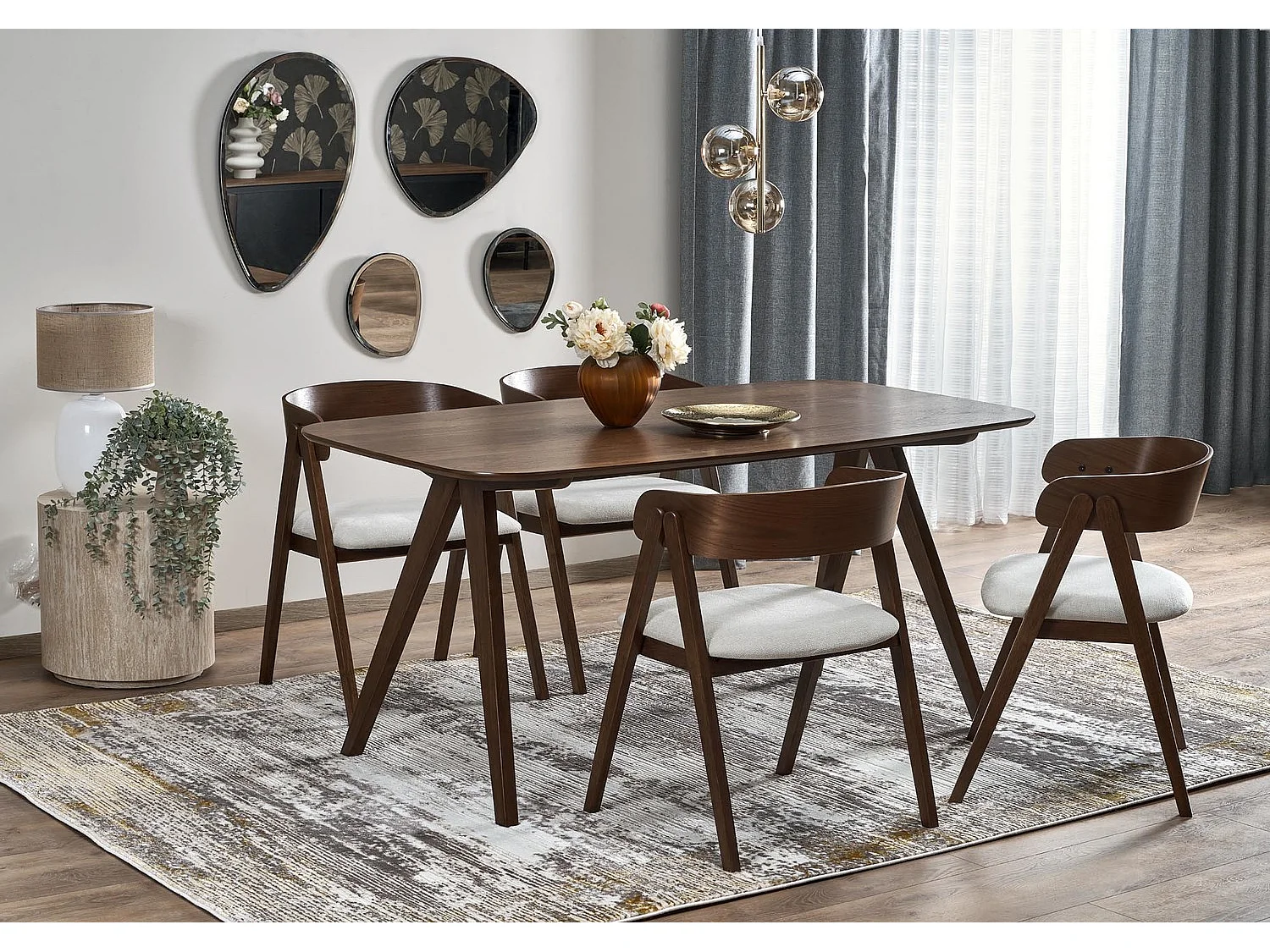 Table à manger Miguel (90x160)/Vernis/Marron