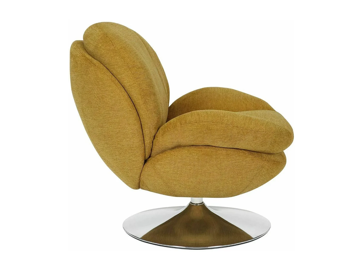 Fauteuil pivotant vintage jaune curry Noche