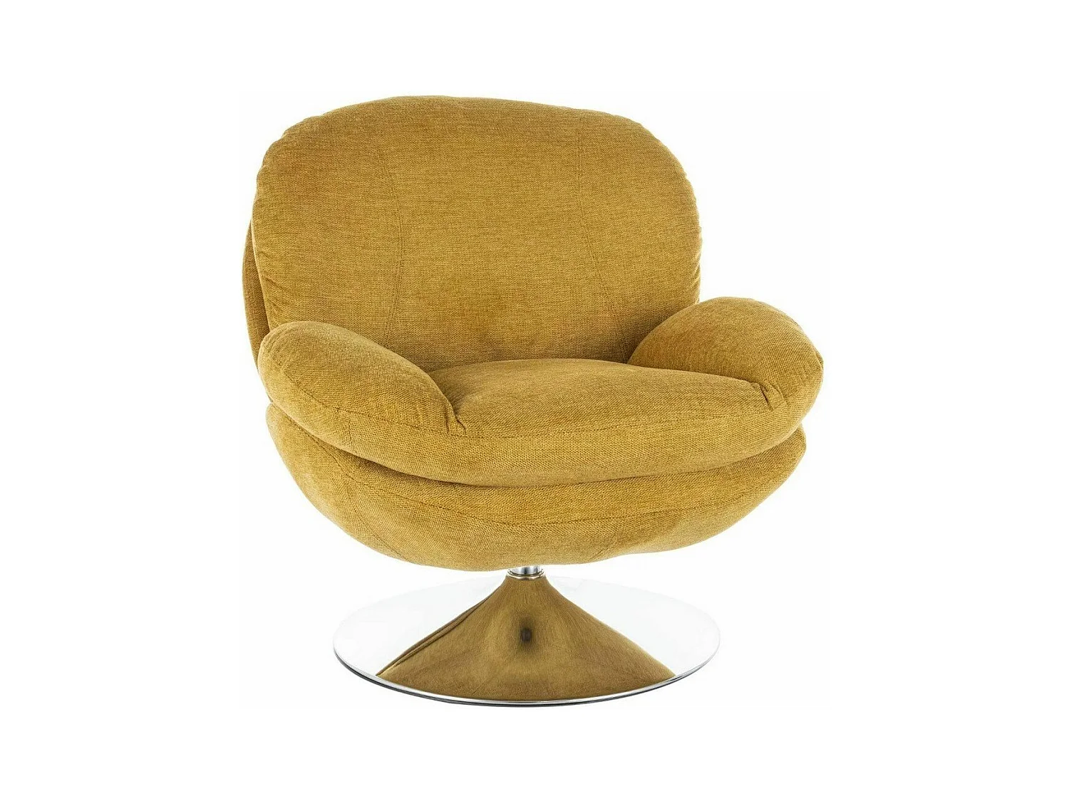 Fauteuil pivotant vintage jaune curry Noche