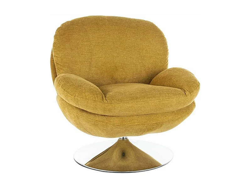 Fauteuil pivotant vintage jaune curry Noche