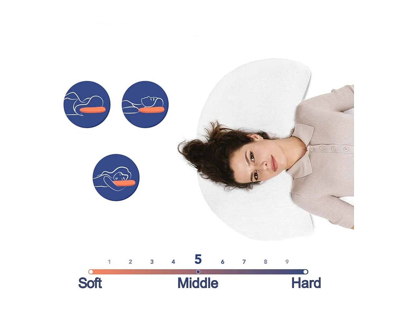 Oreiller ergonomique Forme de lune