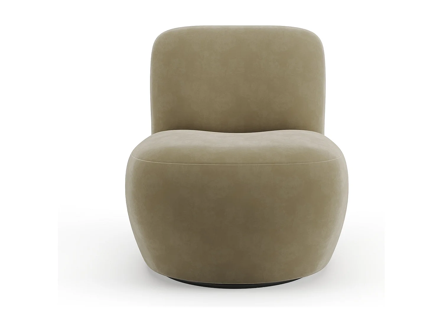 Fauteuil de salon pivotant en tissu velours beige JENA