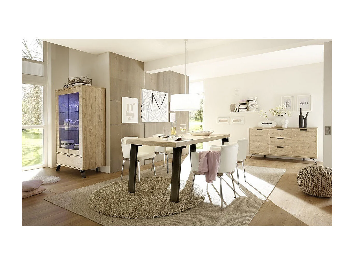Kredens z 2 drzwiami i 3 szufladami L156 cm - Palma