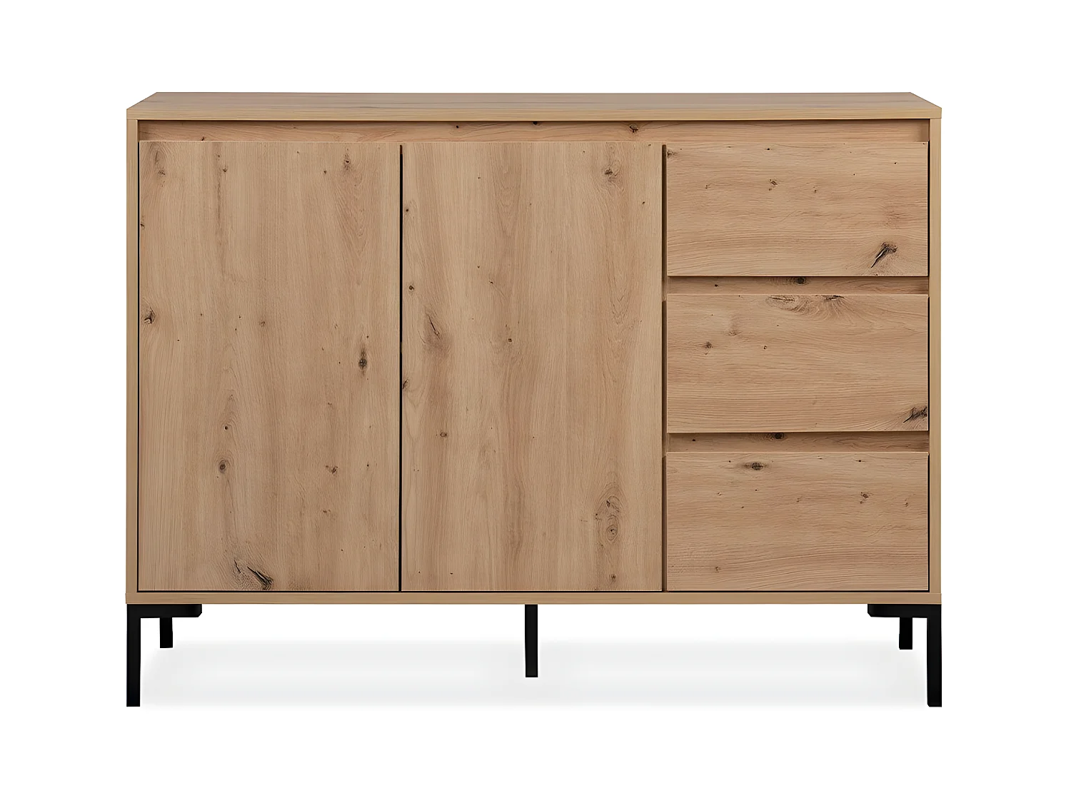 Buffet 2 portes 3 tiroirs L120 cm PLOCK