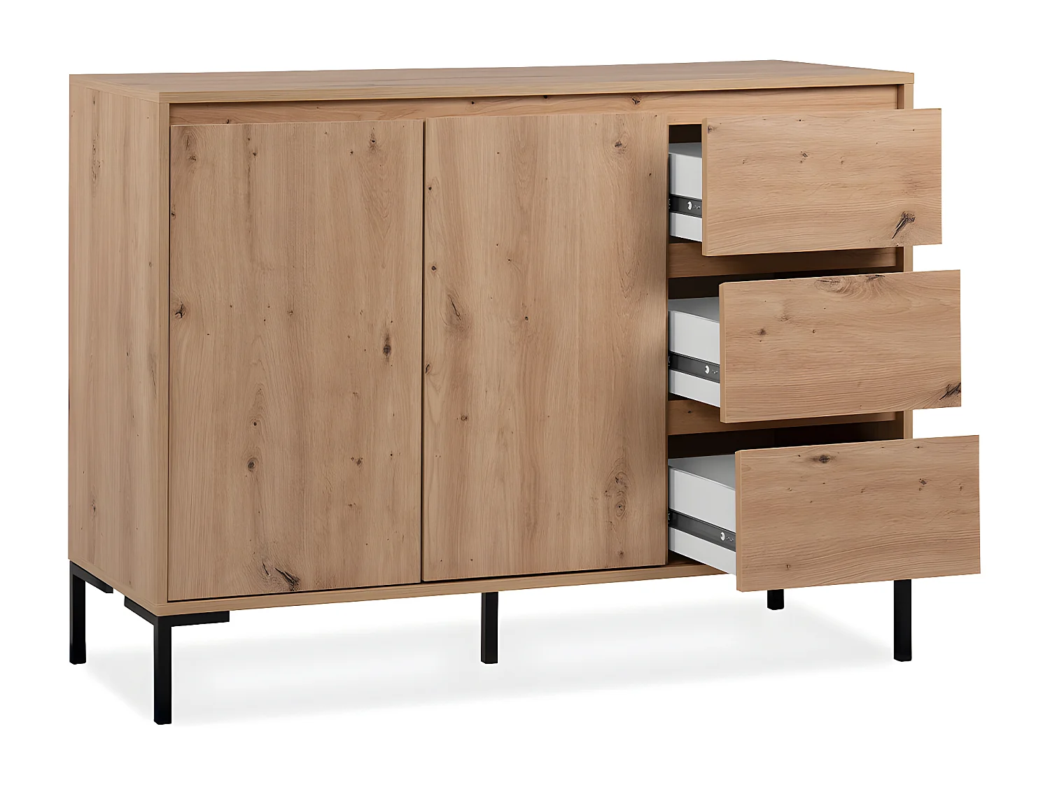 Buffet 2 deuren 3 laden en 1 plank L120 cm - PLOCK