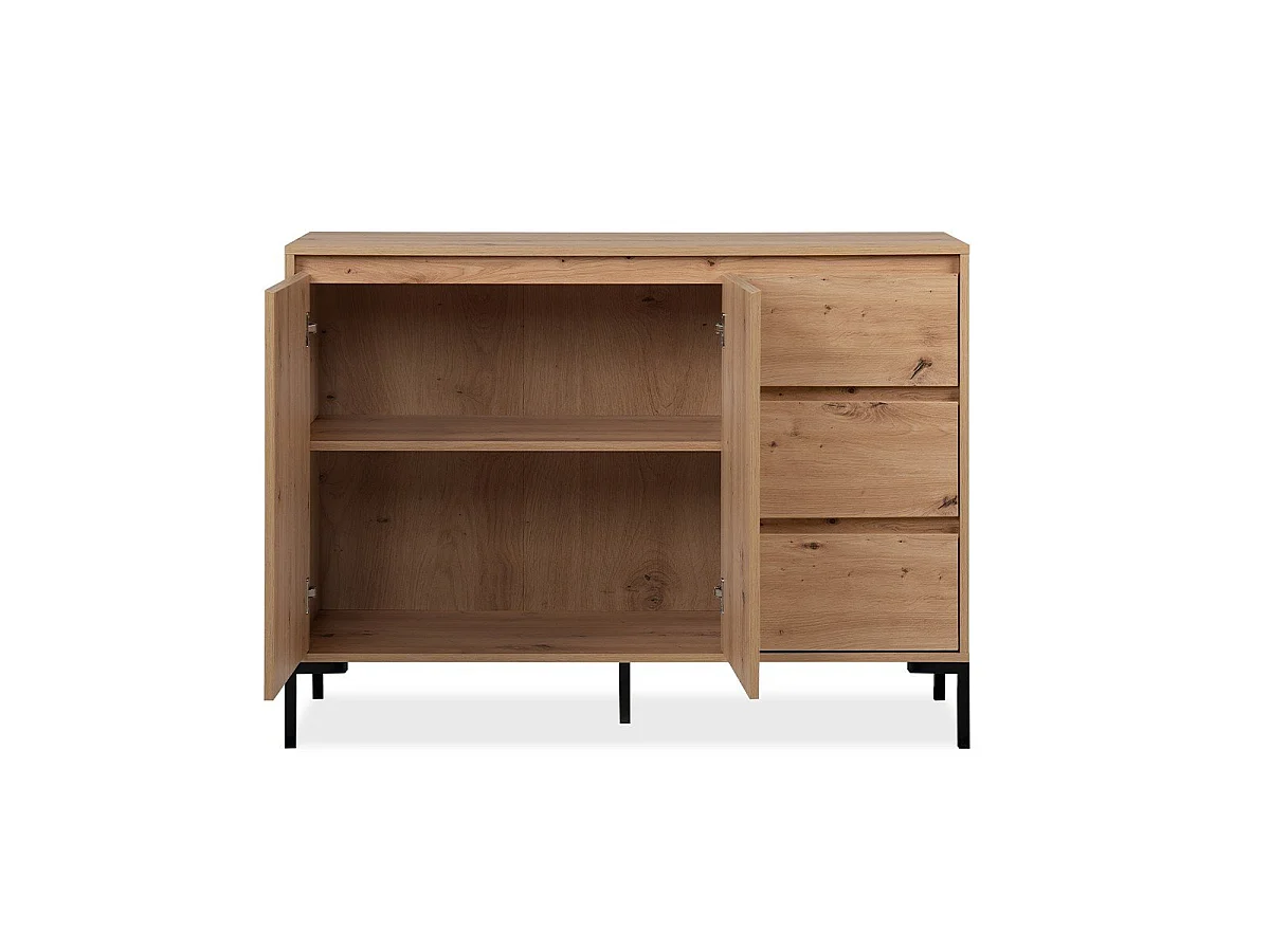 Buffet de 2 portas, 3 gavetas e 1 prateleira L120 cm - PLOCK