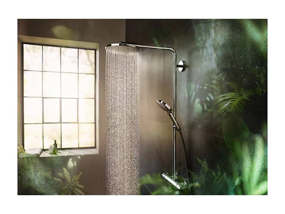 Colonne de douche thermostatique HANSGROHE Raindance Select S 240 noir mat + nettoyant Briochin
