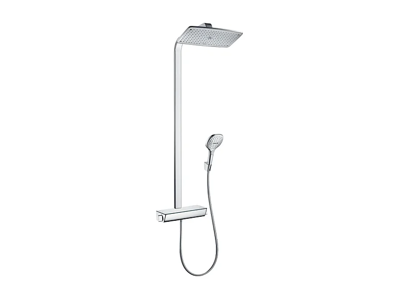 Colonne de douche thermostatique HANSGROHE Raindance E 360 EcoSmart blanc et chromée + nettoyant Briochin