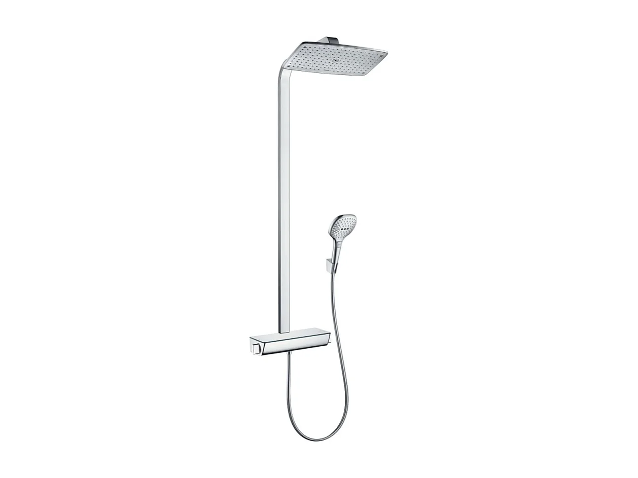 Colonne de douche thermostatique HANSGROHE Raindance E 360 EcoSmart blanc et chromée + nettoyant Briochin