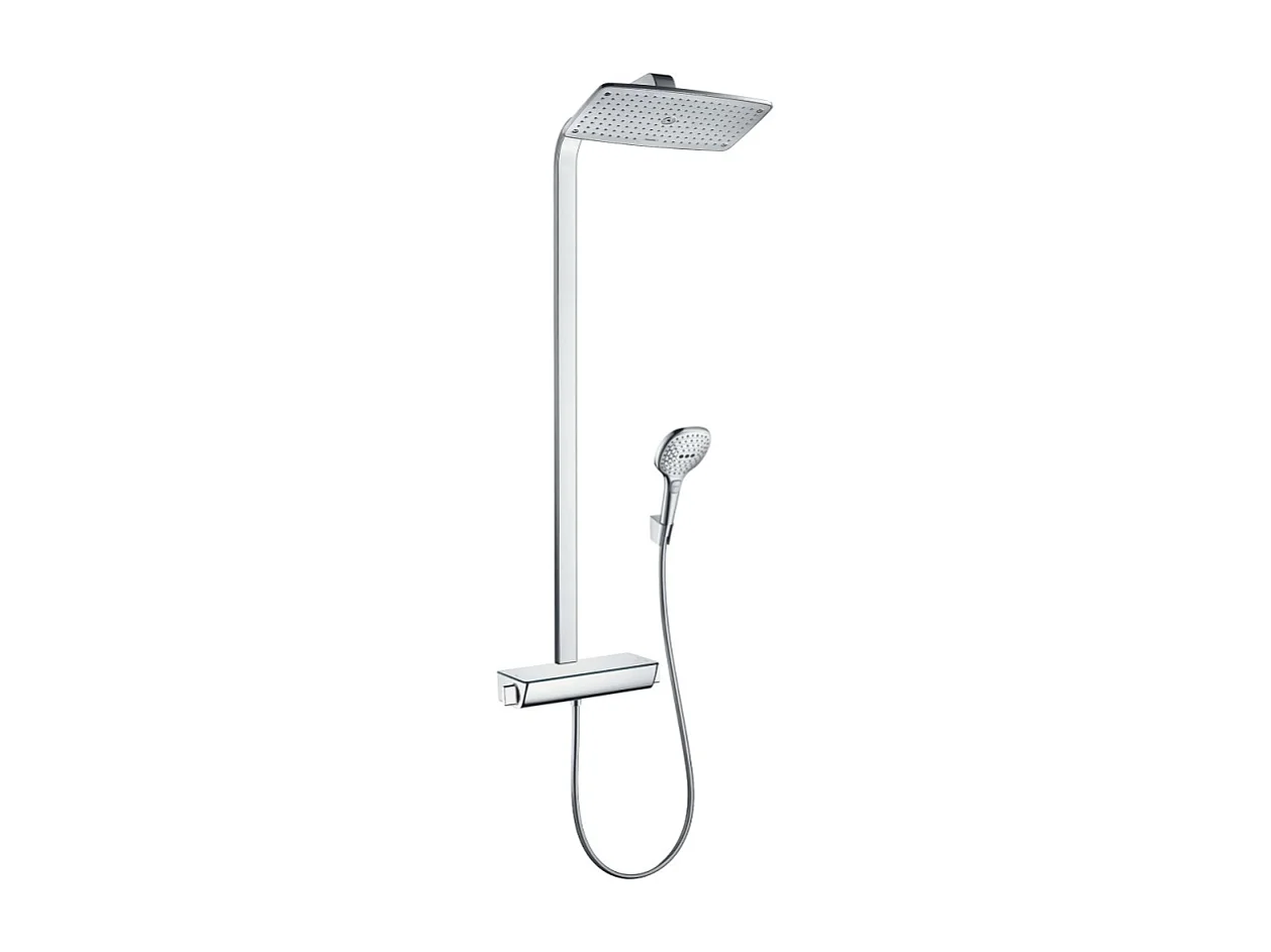 Colonne de douche thermostatique HANSGROHE Raindance E 360 EcoSmart blanc et chromée + nettoyant Briochin