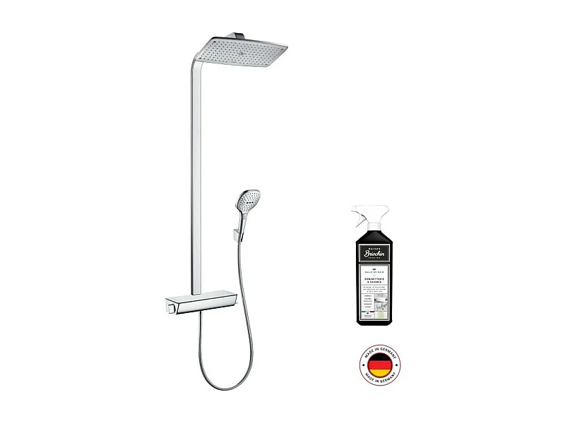 Colonne de douche thermostatique HANSGROHE Raindance E 360 EcoSmart chromée + nettoyant Briochin
