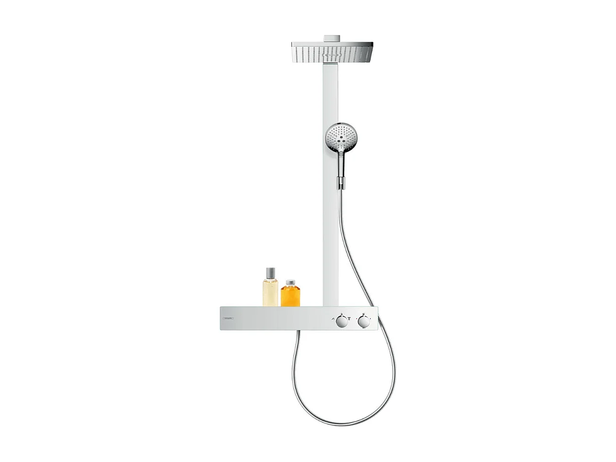 Colonne de douche thermostatique HANSGROHE Raindance E 300 avec mitigeur 60 cm chromée + nettoyant Briochin