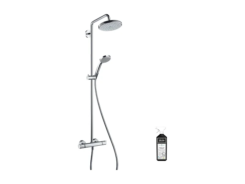 Colonne de douche thermostatique HANSGROHE Croma 220 EcoSmart chromée + nettoyant Briochin