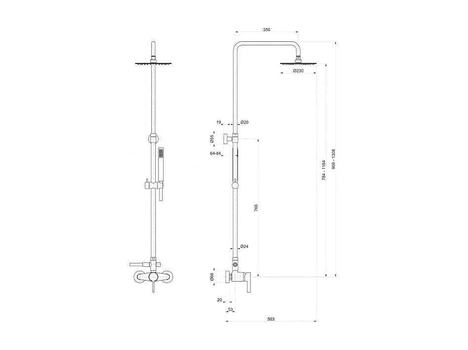 Colonne de douche PAINI Air Fresh 230 Hoby + nettoyant Briochin