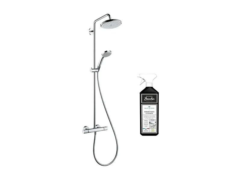 Colonne de douche thermostatique HANSGROHE Croma 220 chromée + nettoyant Briochin