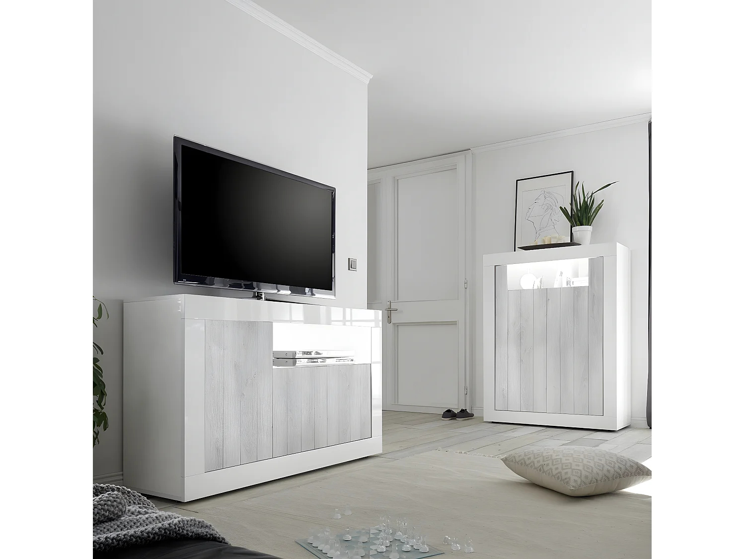 Buffet Haut 2 portes battantes H144 cm - Urbino