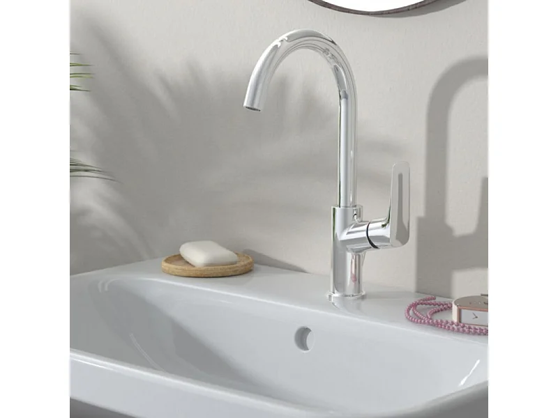 Mitigeur lavabo haut HANSGROHE Logis 210 sans tirette et sans vidage + nettoyant Briochin