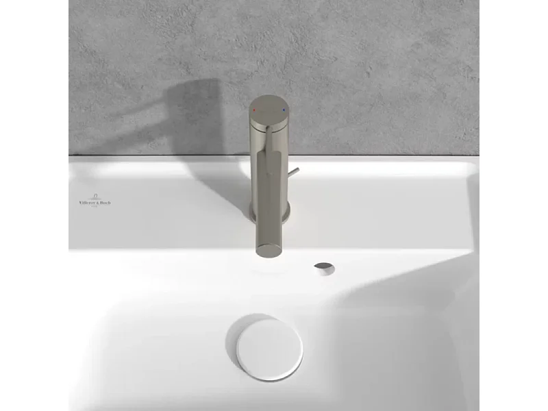 Mitigeur lavabo VILLEROY ET BOCH Loop & Friends avec tirette Brushed Nickel Matt