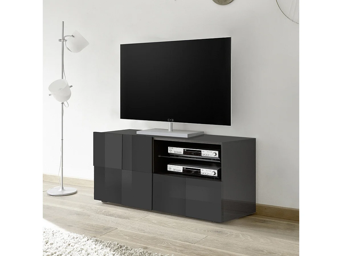 Meuble TV petit 1 porte et 1 tiroir L121 cm - Dama